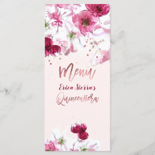 PixDezines Cherry Blossoms Quinceanera Menükarte