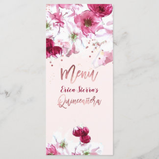 PixDezines Cherry Blossoms Quinceanera Menükarte
