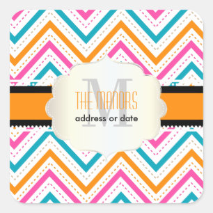 PixDezines Chevron/Weihnachten/DIY Farben Quadratischer Aufkleber