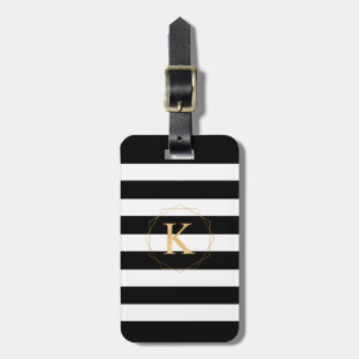 PixDezines CHIC BLACK+WHITE STRIPES /DIY FARBEN Gepäckanhänger