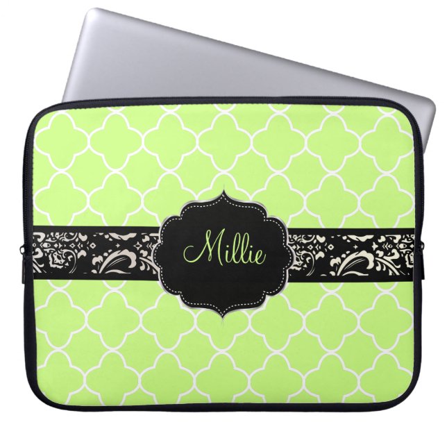 PixDezines Clover Trellis/DIY Monogram+color! Laptopschutzhülle (Vorderseite)