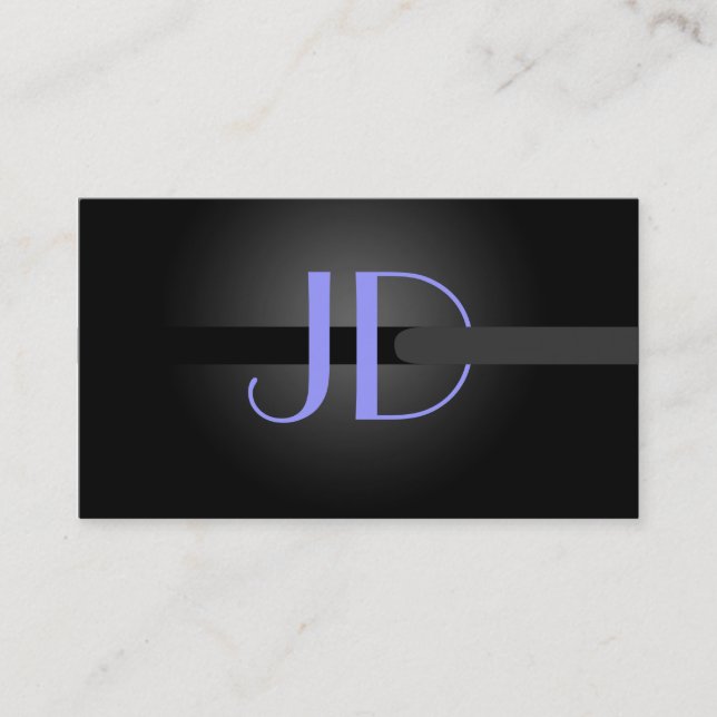 PixDezines Cool Neon Lights Monogramm Visitenkarte (Vorderseite)