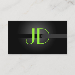 PixDezines Coole Neonlicht-Monogramm Visitenkarte