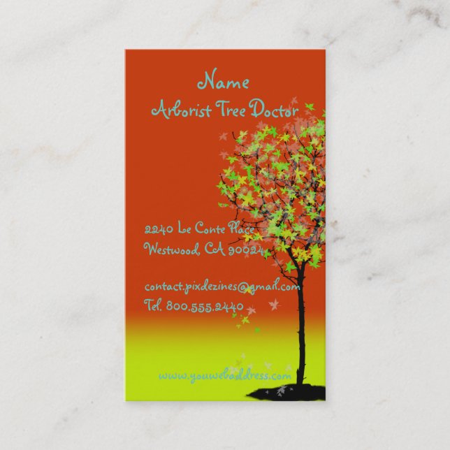 PixDezines coupe-arbres Cartes de visite/paysagist (Devant)