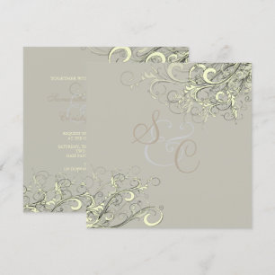 PixDezines Creme Wirbel+Graphit/DIY Hintergrund Einladung