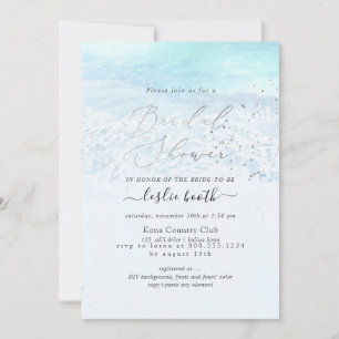 PixDezines Crystal Blue Shoreline Brautparty Einladung