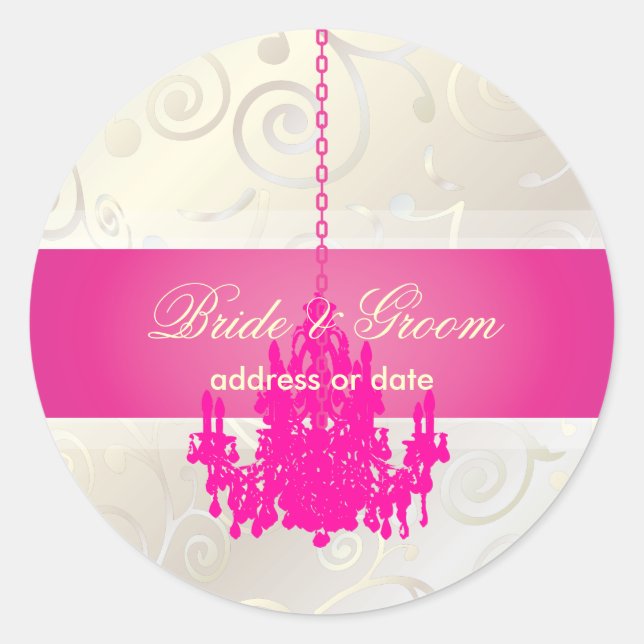 PixDezines Cupcakes Wirbel+Hot Pink Kronleuchter Runder Aufkleber (Vorderseite)