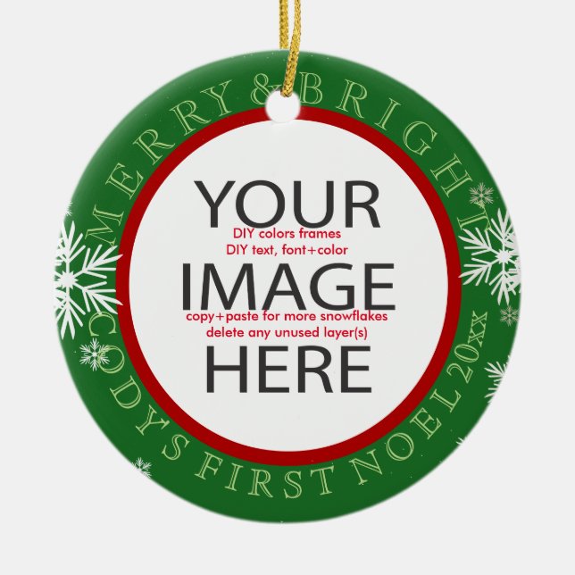 PixDezines Custom Foto Ornament/DIY Farben Keramikornament (Vorne)