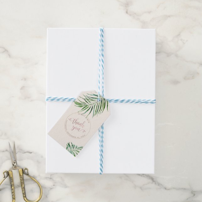 PixDezines danke, Palm Fronds Geschenkanhänger (Mit Garn)