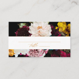 PixDezines Dark Moody Blume Brautparty Platzkarte