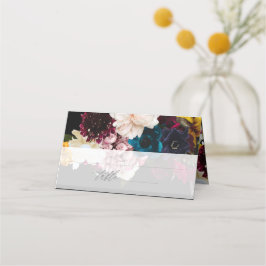 PixDezines Dark Moody-Blume Platzkarte