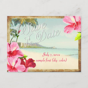 PixDezines/Date speichern/vintage waikiki Ankündigungspostkarte