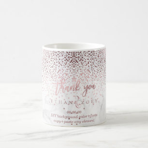 PixDezines DAZZLED FAUX ROSÉGOLD KONFETTI Kaffeetasse