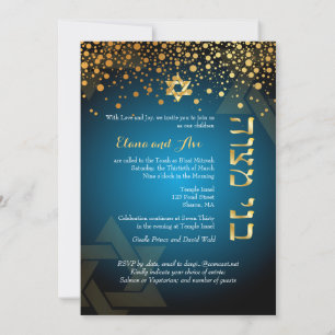 PixDezines DAZZLED GOLD/Bar Mitzvah/DIY Farbe Einladung