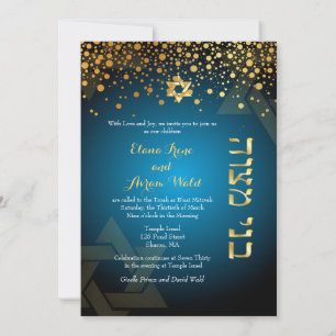 PixDezines DAZZLED GOLD/B'nai Mitzvah/DIY Farbe Einladung