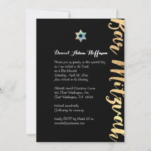 PixDezines dazzled/gold Schrift/bar Mizwa Einladung