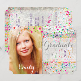PixDezines Dazzled Rainbow Abschluss/Confetti Einladung