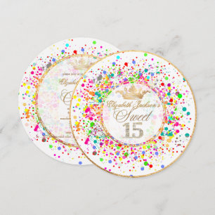 PixDezines Dazzled/Regenbogen/Sweet+15 Einladung