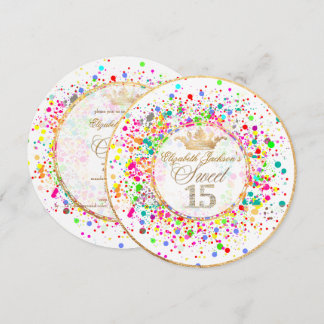 PixDezines Dazzled/Regenbogen/Sweet+15 Einladung