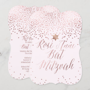 PixDezines Dazzled Roségold/Fauxfolie/Bat Mitzvah Einladung
