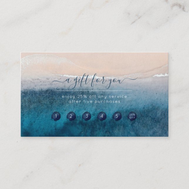 PixDezines Deep Blue Sea Beach Reward Card Visitenkarte (Vorderseite)