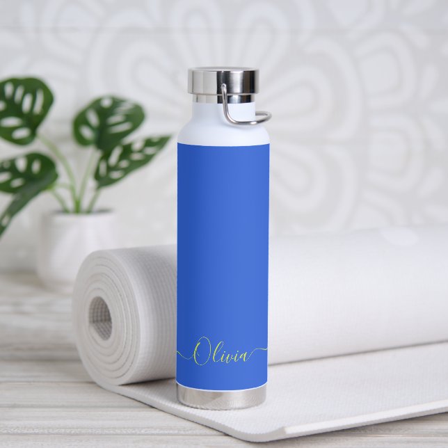 PixDezines Denim Blue DIY Farbwasserflasche Trinkflasche (Yoga)