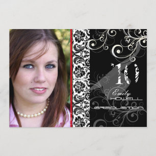 PixDezines Desiree Damask, 2011 Abschluss Einladun Einladung