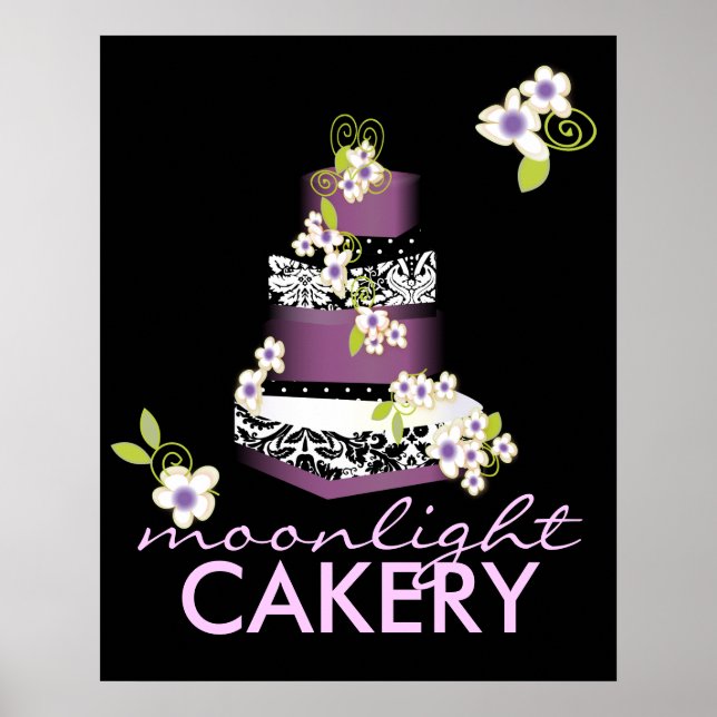 PixDezines Desiree Damask Cake, Lilac Poster (Vorne)