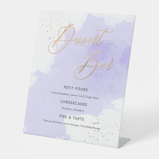 PixDezines Dessert Bar Lavender Watercolor Swatch Sockelschild (Vorderseite)