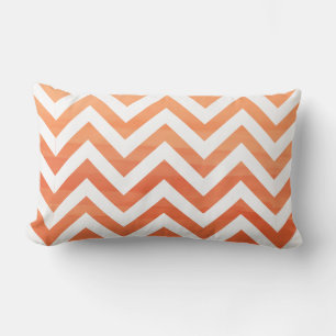 PixDezines digitale Aquarell-Chevron/Orange Lendenkissen