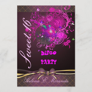 PixDezines Disco-Kugel Sweet 16/ Prinzessin/Tiara Einladung