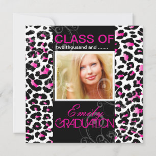 PixDezines diy 2012 graduation, cheetah Einladung