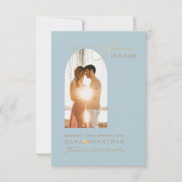 PixDezines DIY Color Arch Frame Dusty Blau Rettete Save The Date