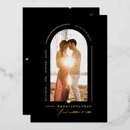 PixDezines DIY color Black Arch Rettete unser Datu Folieneinladung