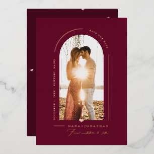 PixDezines DIY color Burgundy Arch Rett Date Folieneinladung