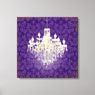PixDezines DIY Color Damask/Crystal Chandelier Leinwanddruck