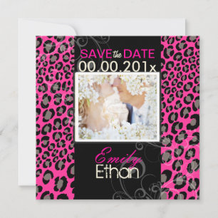 PixDezines DIY color/Leopard, Foto rett Date Save The Date
