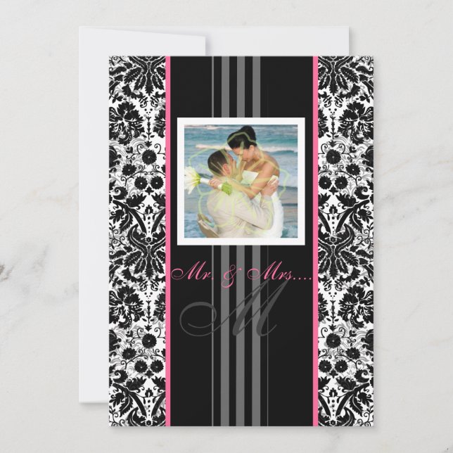 PixDezines diy event+color. monogramm-Damast Einladung (Vorderseite)