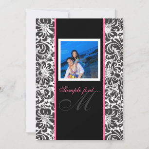 PixDezines DIY-Event.. Monogramm Fidora Damast Einladung