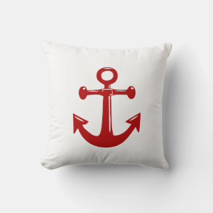 PixDezines DIY Farbe/Anker nautischer Rot Kissen