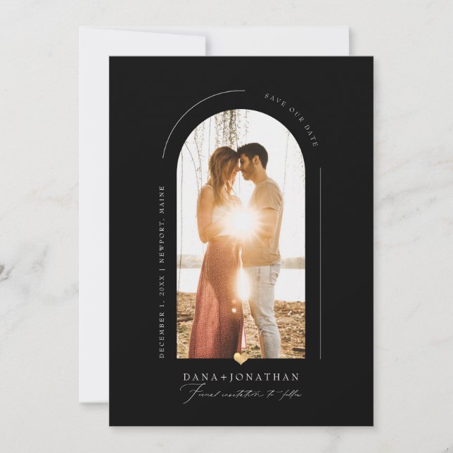 PixDezines DIY Farbe Bogenrahmen Rett Datum Einlad Einladung (Vorderseite)