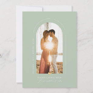 PixDezines DIY-Farbe Celadon-Bogen Save Date Einladung