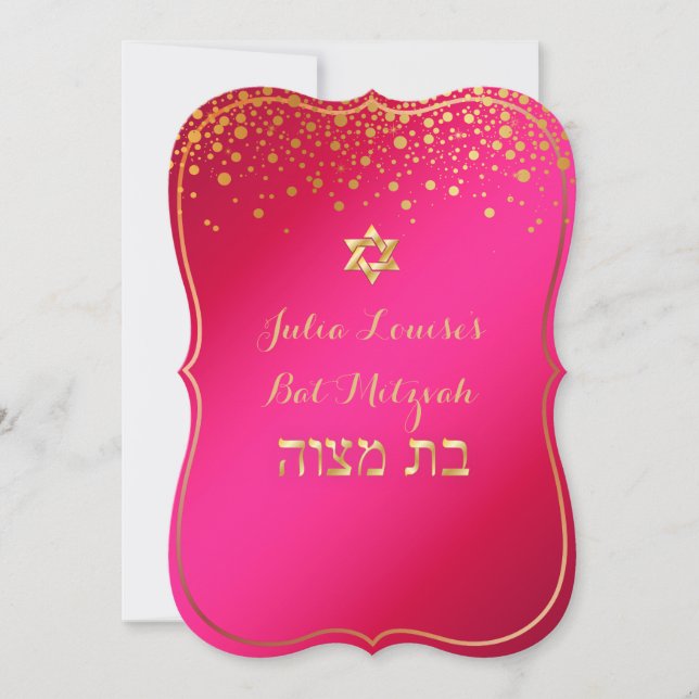 PixDezines DIY Farbe/fleckiger Fledermausmitzvah Einladung (Vorderseite)
