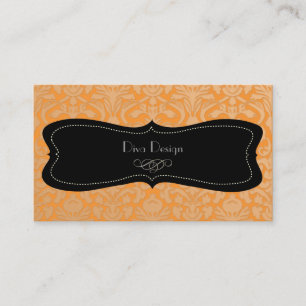 PixDezines diy farbe/flora damast lachs orange Visitenkarte