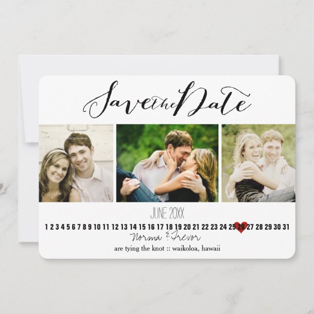 PixDezines DIY Farbe/Fotos Save the Date (Vorderseite)