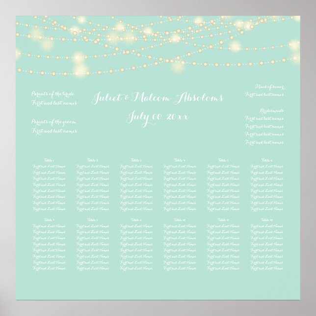 PixDezines DIY Farbe/Lichterketten/Sitzdiagramm Poster (Vorne)
