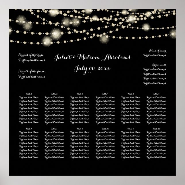 PixDezines DIY Farbe/Lichterketten/Sitzdiagramm Poster (Vorne)
