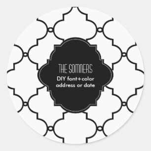 PixDezines DIY-Farbe, marokkanisches Gitter Runder Aufkleber