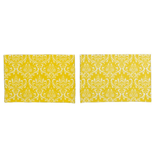 PixDezines DIY Farbe/Rossi Damask/Gelb Kissenbezug (Vorderseite-Set)