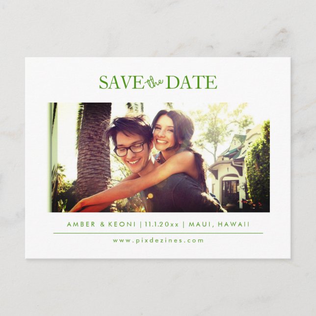 PixDezines DIY Farbe Save the Date Ankündigungspostkarte (Vorderseite)